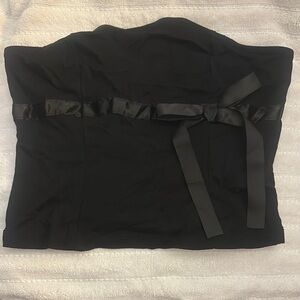 NEW forever 21 Elegant Black Strapless Top with Bow Detail